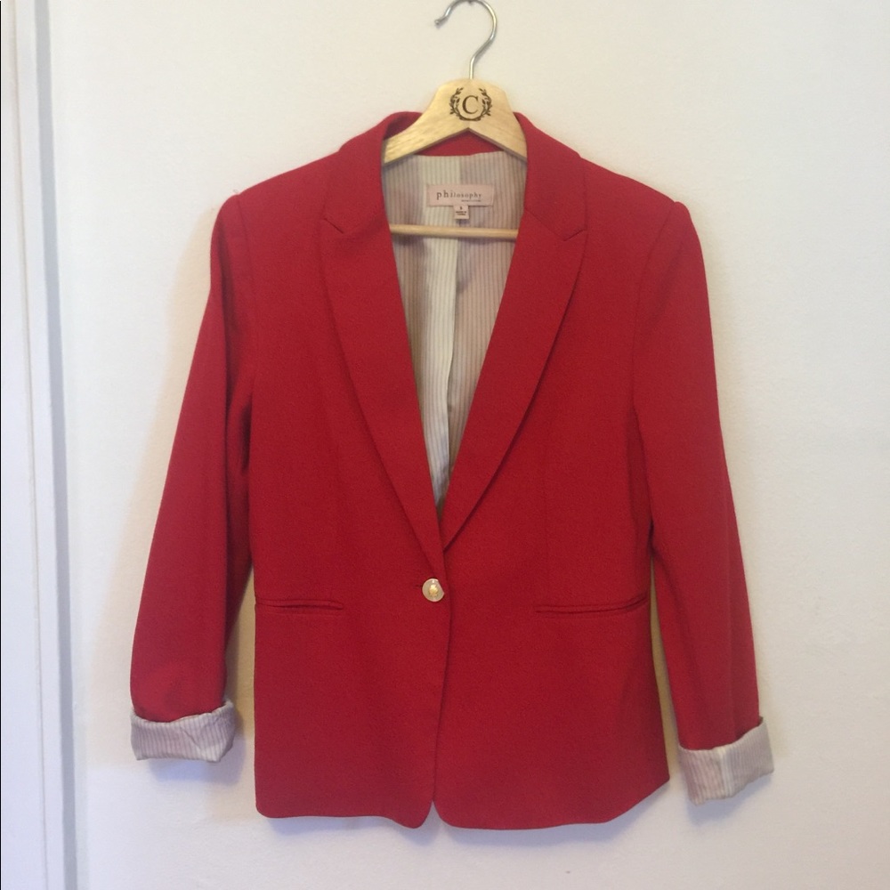 Classic red philosophy blazer